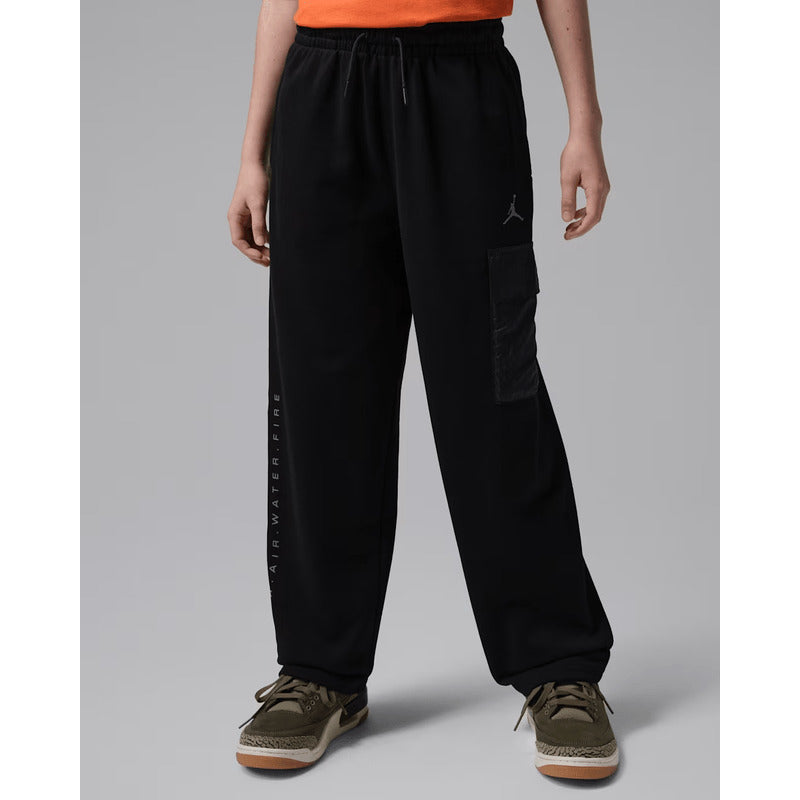 JORDAN Pantalone sportivo French Terry nero per bambino e bambina