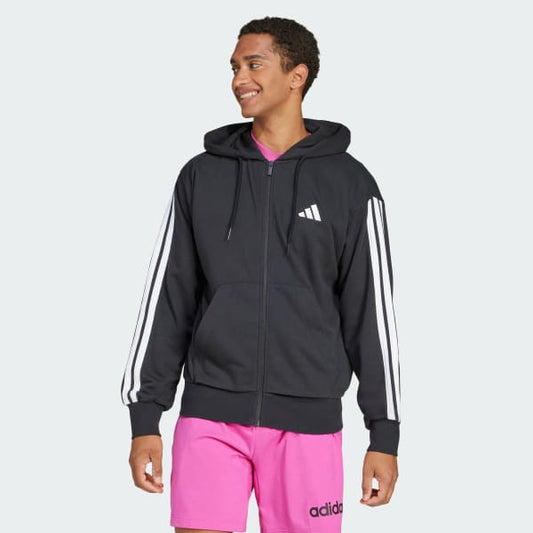 Felpa con cappuccio Essentials 3-Stripes French Terry Full-Zip